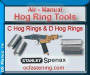 Stainless steel hog rings, aluminum hog rings and galvanized hog rings for manual Spenax hog ring pliers and pneumatic hog ring tools are online at fasten8.com